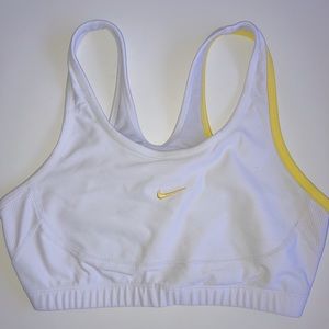 vintage nike white and yellow sports bra